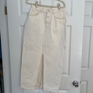 Ecru denim maxi skirt - MANGO